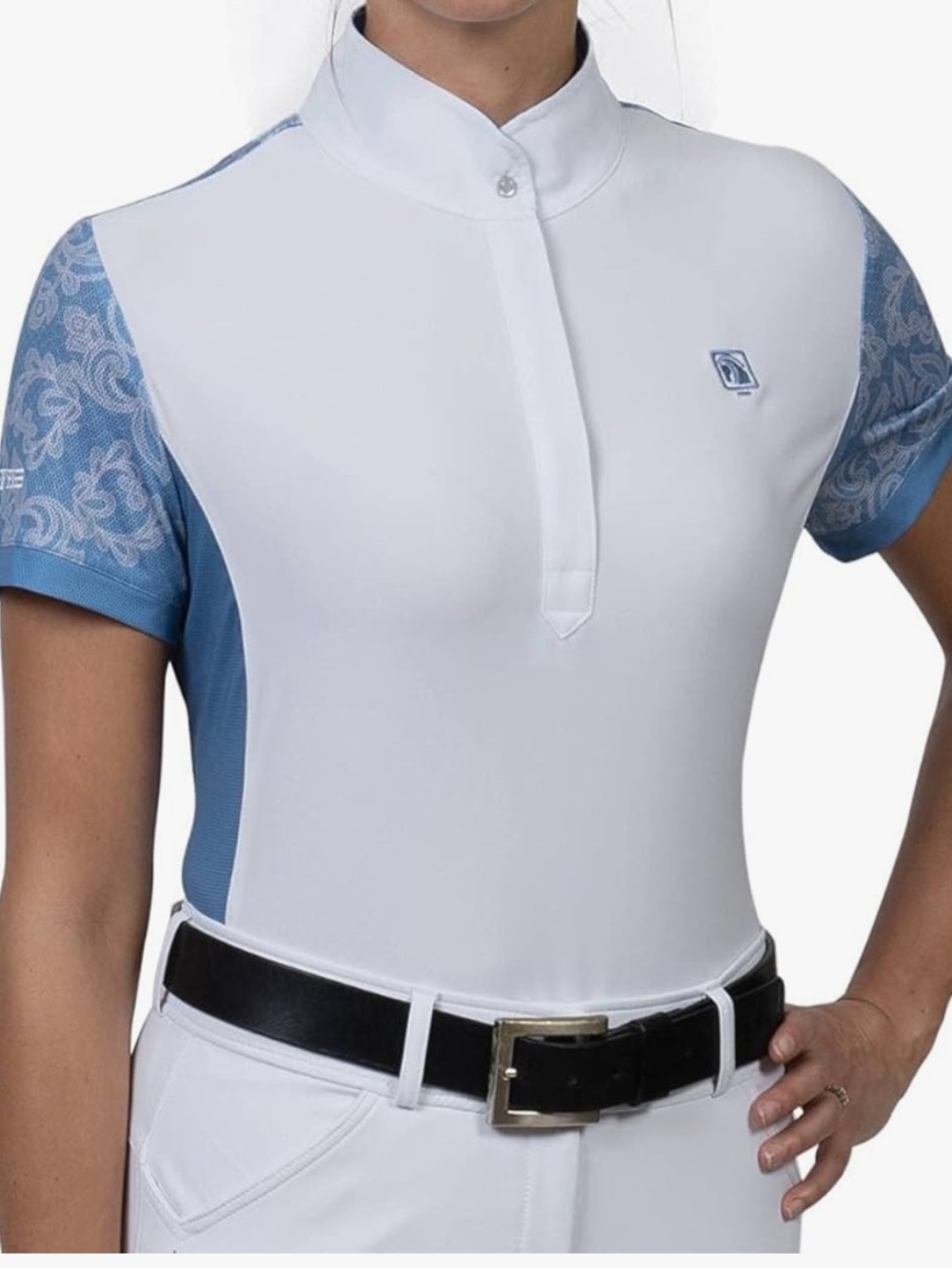 Romfh equestrian ladies lace signature short sleeve show shirt. Small. Great!